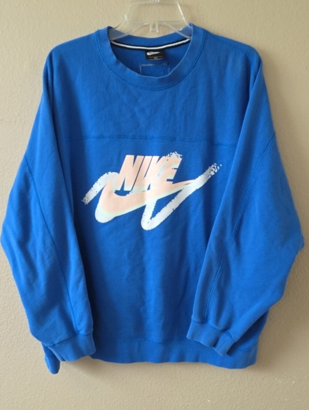Nike Womens Blue Graphic Crew Neck Sweatshirt - Size 2X